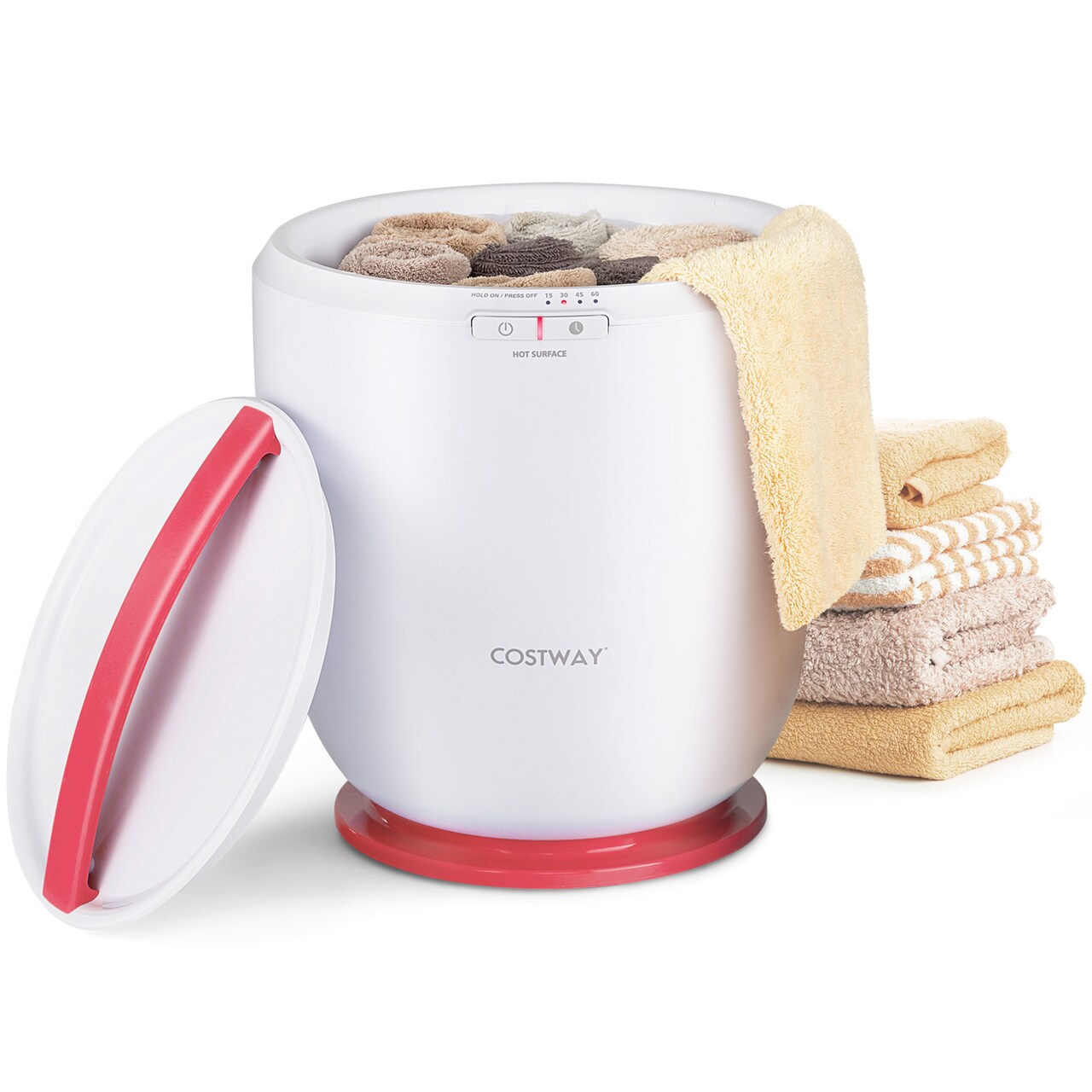 Countertop Towel Warmer with Fragrance Holder, Timer, and Safety Features